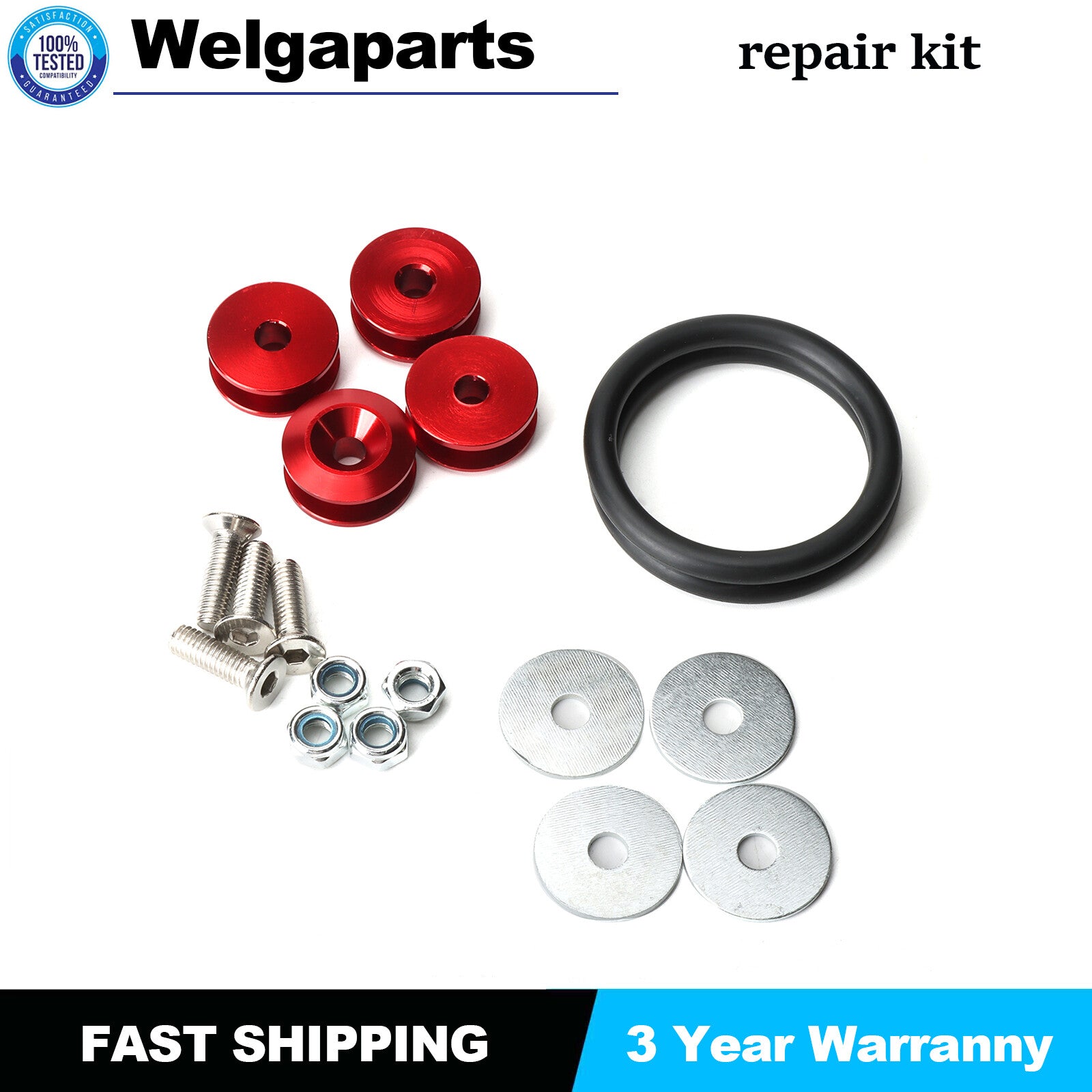 1 KIT 18pcs Car RED Bumper Quick Release Bumper Fastener Trunk Fender Clip Kit