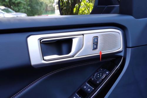 for Ford Explorer Silver Steel Interior Door Handle Speaker Cover Trim 2020-2022