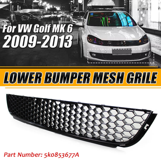 Honeycomb Front Lower Bumper Mesh Grille Grill Black for VW for Golf Mk6 2010 - 2013
