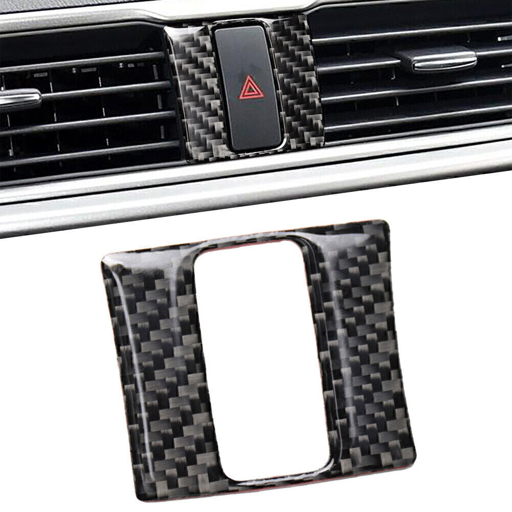 Carbon Fiber Interior Warning Lamp Button Trim Cover Fit for Mazda 3 Axela 2013-2018