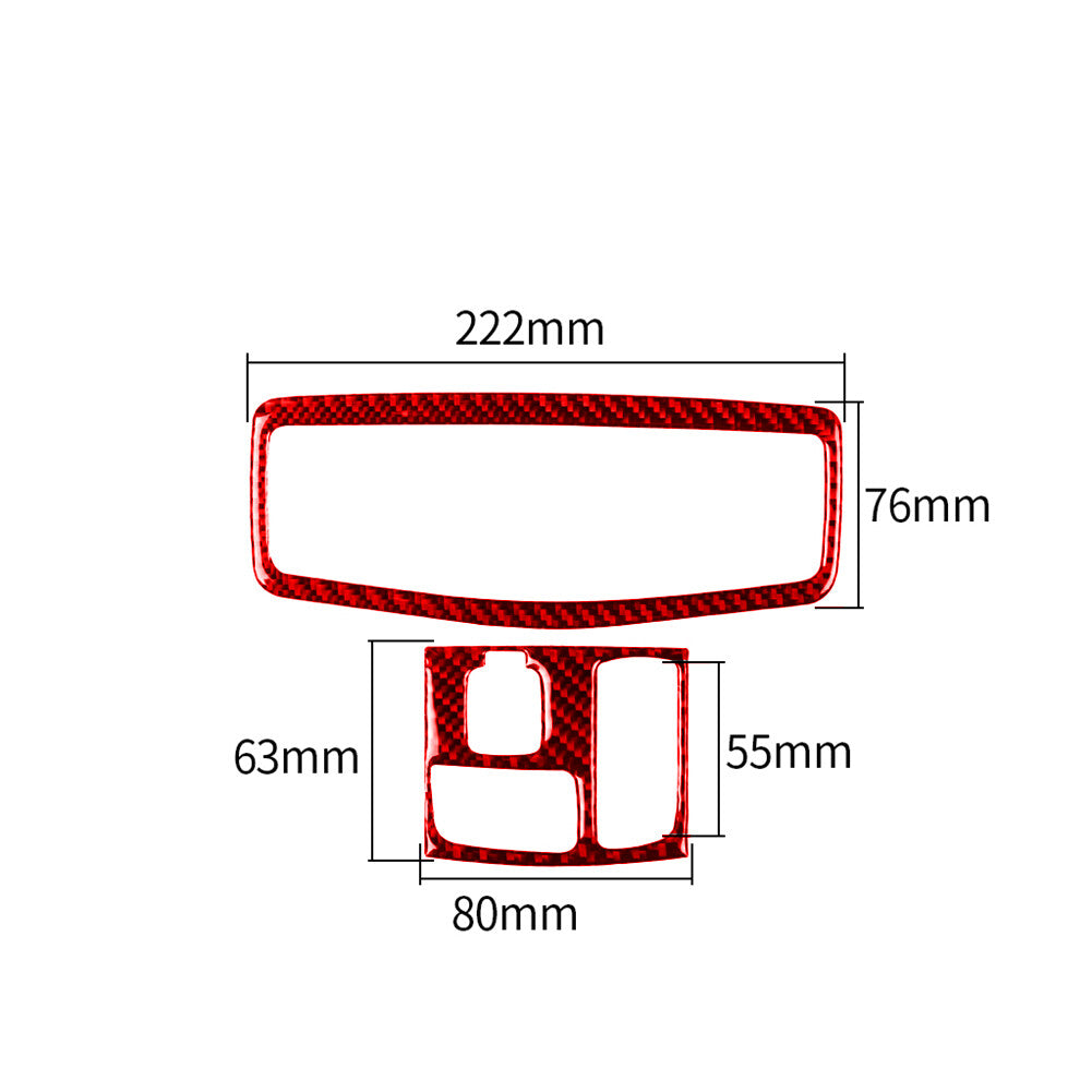 Red Carbon Fiber Overhead Light Cover Trim Fit for Mitsubishi Lancer 2008-15
