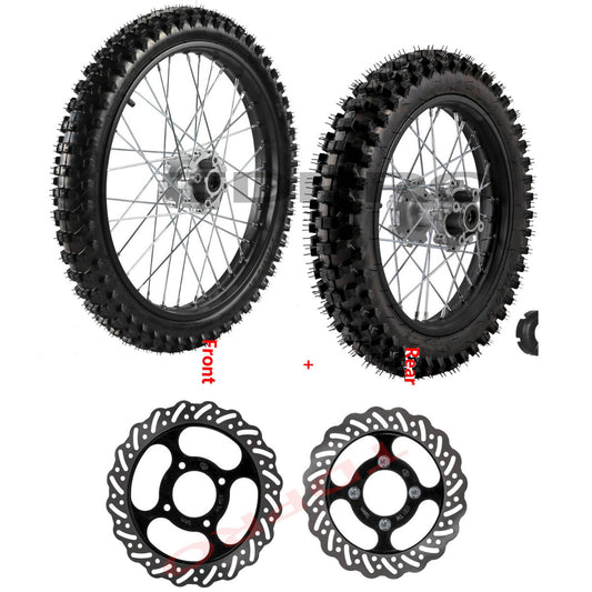 19-inch/16-inch wheels, 70/100-19 + 90/100-16 rim assembly, Dirt Pit bicycle, 150cc/160cc.