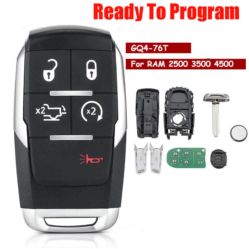 2-Piece GQ4-76T Remote Control Keychain for Ram 2500 3500 4500 5500 (2019-2023) 68375456