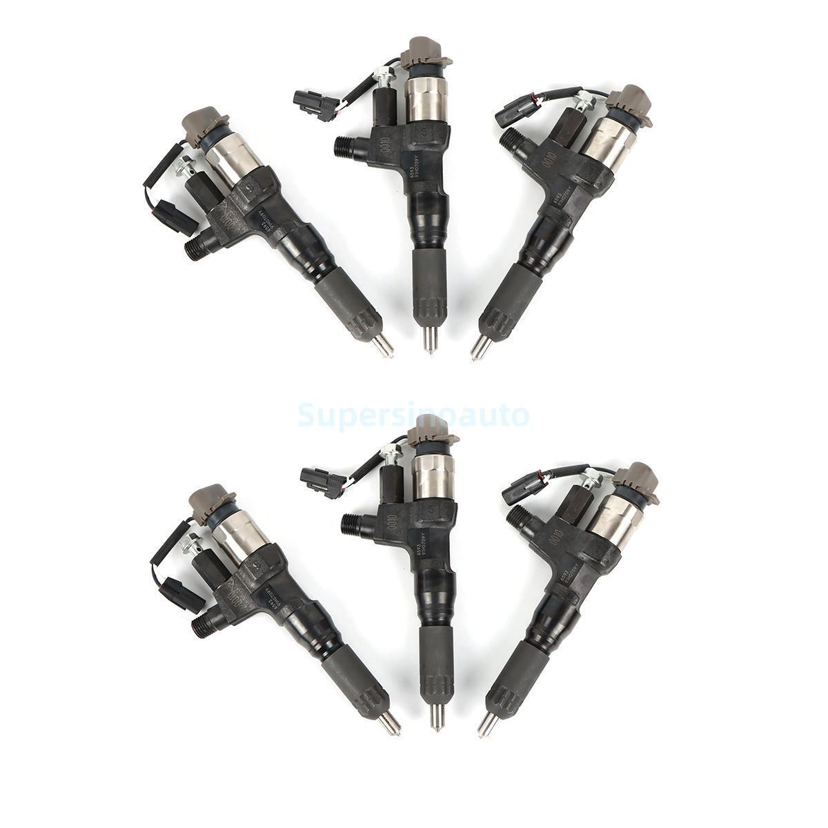 6x Fuel Injectors 095000-6593 VH23670E0012 for Hino J08E Kobelco SK200-8 SK350-8