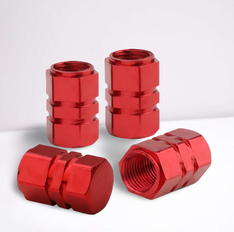 4-Piece Red 17mm Car Tire Valve Cover Stem Cover Valve Dust Cover for Audi