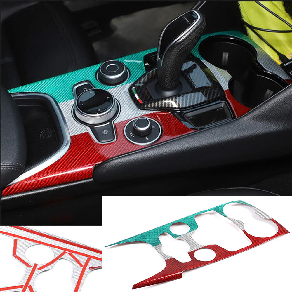 3color Carbon Fiber Console Gear Shift Panel Cover for Alfa Romeo Giulia 2020-22