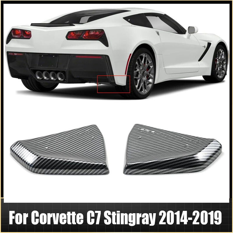 for Corvette C7 Stingray 2014-19حCarbon Rear Bumper Side Corner Splitters Aprons