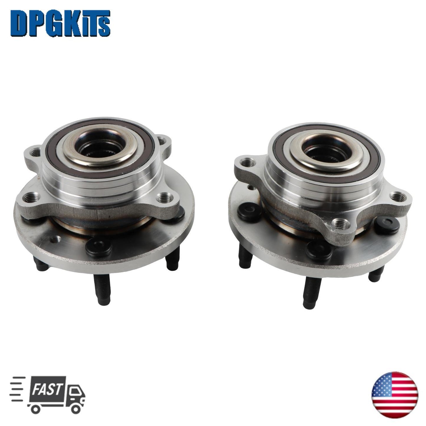 Pair Front Wheel Hub  Bearings for 2013 - 2019 for Ford Taurus Flex for Lincoln MKS MKT
