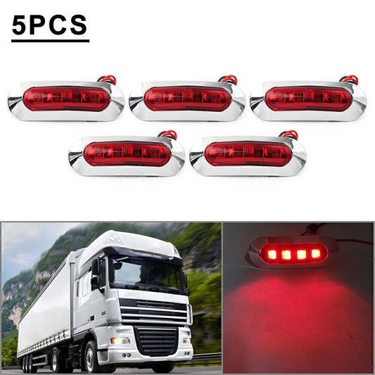 5Pcs LED Side Clearance Marker Light For Car Truck Trailer Pickup 12V 24V