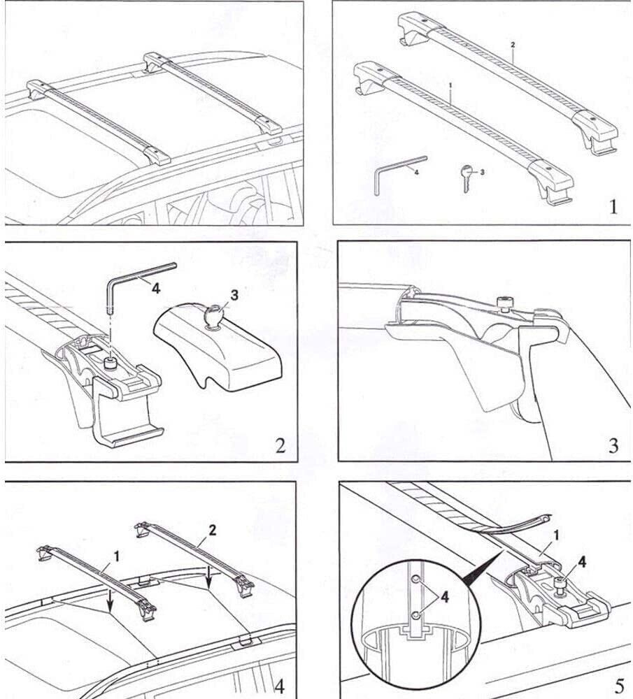 2019-2022 Lockable Roof Rail Rack Cross Bars Crossbar for Subaru Ascent Evoltis