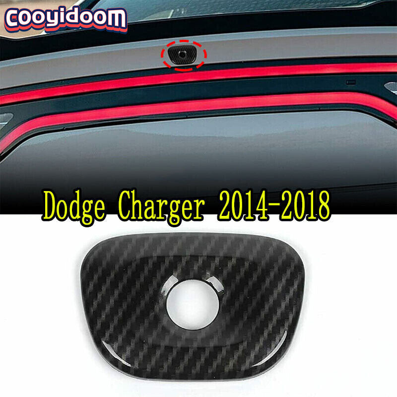 Rear Tailgate Camera Cover Trim Bezels for Dodge Charger 2014-2018 Carbon Fiber