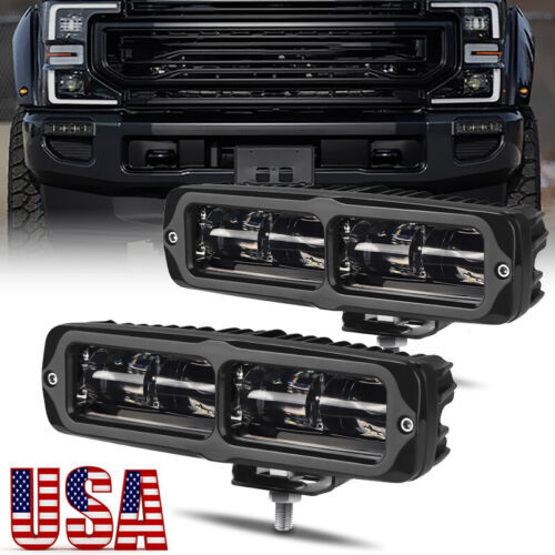 2X 6in LED Work Light Bar Pods Driving Offroad Spot Fog Lamp SUV ATV Motorcycle