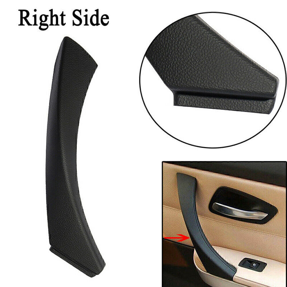 Black Right Inner+ Outer Door Panel Handle Pull Trims Cover Fit for BMW E90 3 Series