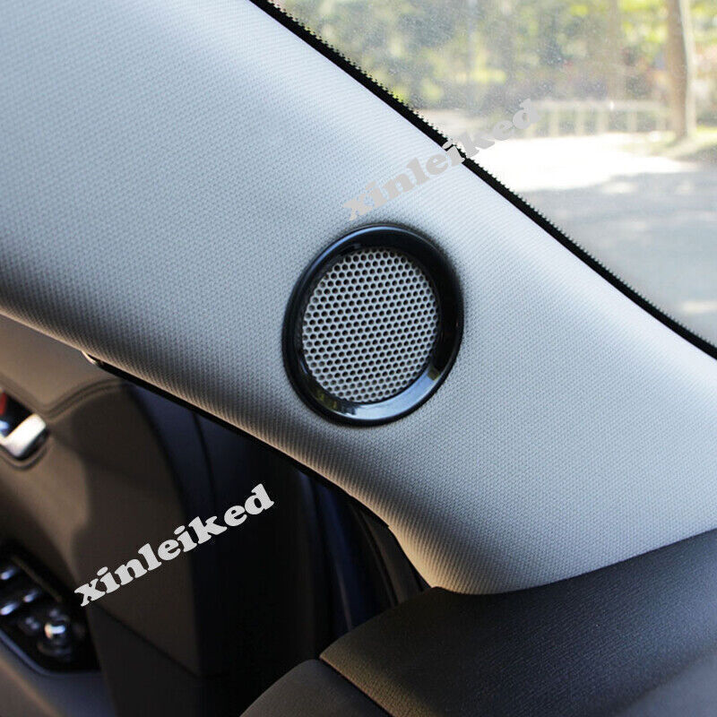 Fit for Mazda CX-5 17-19 Black Titanium Brushed Door Stereo Speaker Cover Trim