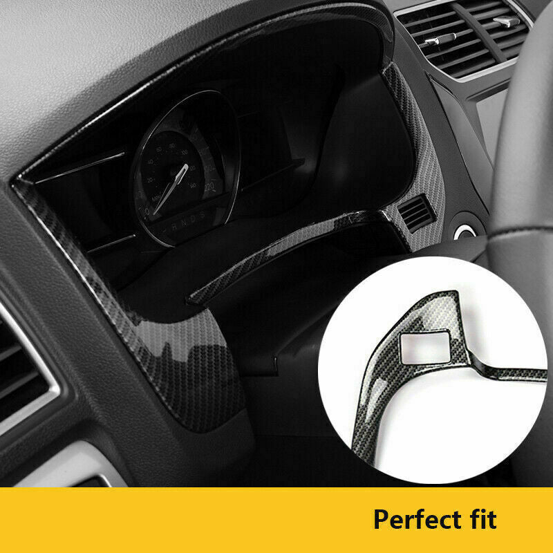 for Ford Explorer 2016-2019 Carbon Fiber ABS Instrument Dash Frame Cover Trim 1P