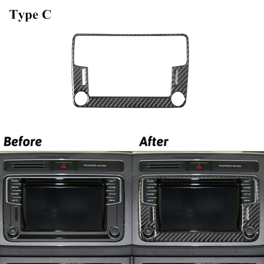 Carbon Fiber Navigation Console Cover Trim for Volkswagen for Tiguan 2013-2017 C