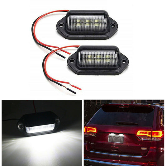2PCS 6 LED License Plate Lighting Lamp for Car Truck Trailer Truck Van Caravans