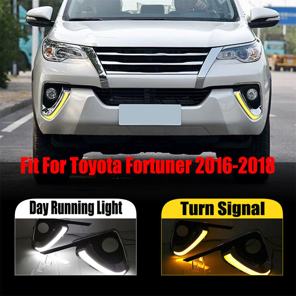 Fit for Toyota Fortuner 2016 2017-2018 LED DRL Daytime Running Fog Light Lamps