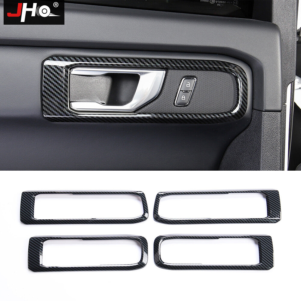 ABS Carbon Fiber Inner Door Handle Bowl Cover Trim Frame for Ford Explorer 2020