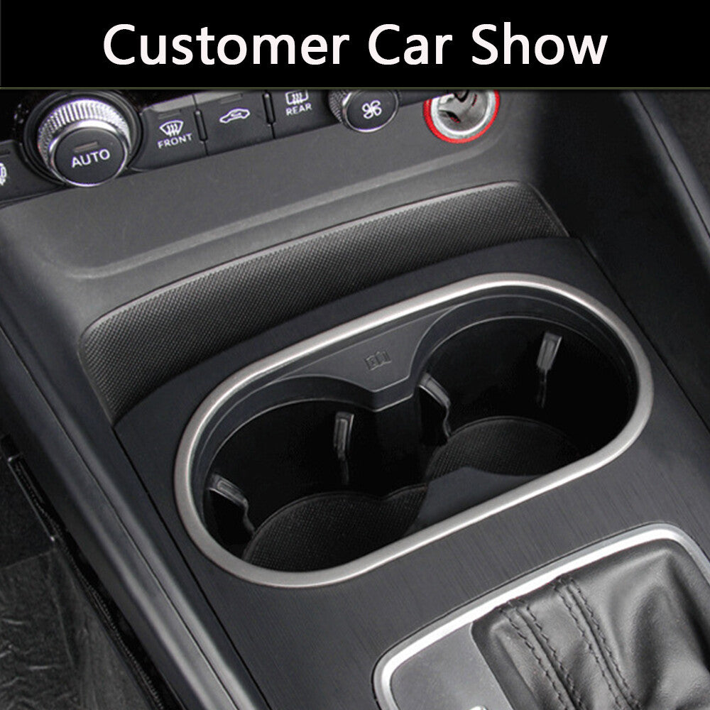 Fit for Audi A3 2014-2020 Stainless Steel Car Water Cup Cover Trim Holder Frame