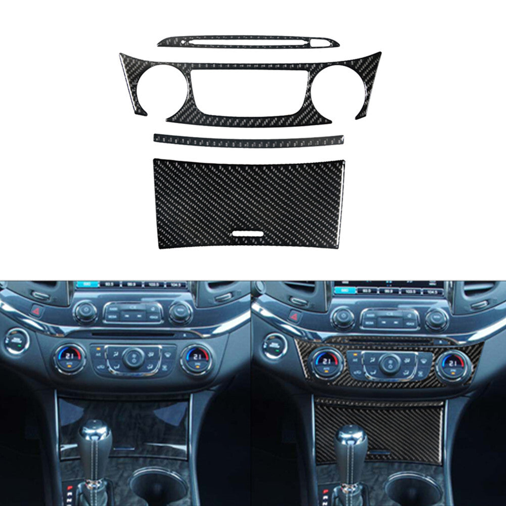 4Pcs Central Console Panel Trim Cover Carbon Fiber for Chevy Impala 2014-2020