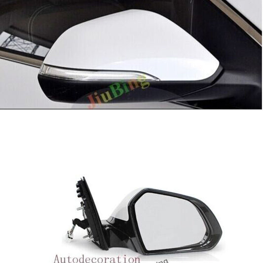 Right Passenger Side Power Fold Heat stop Mirror for Hyundai Sonata 15-18 White