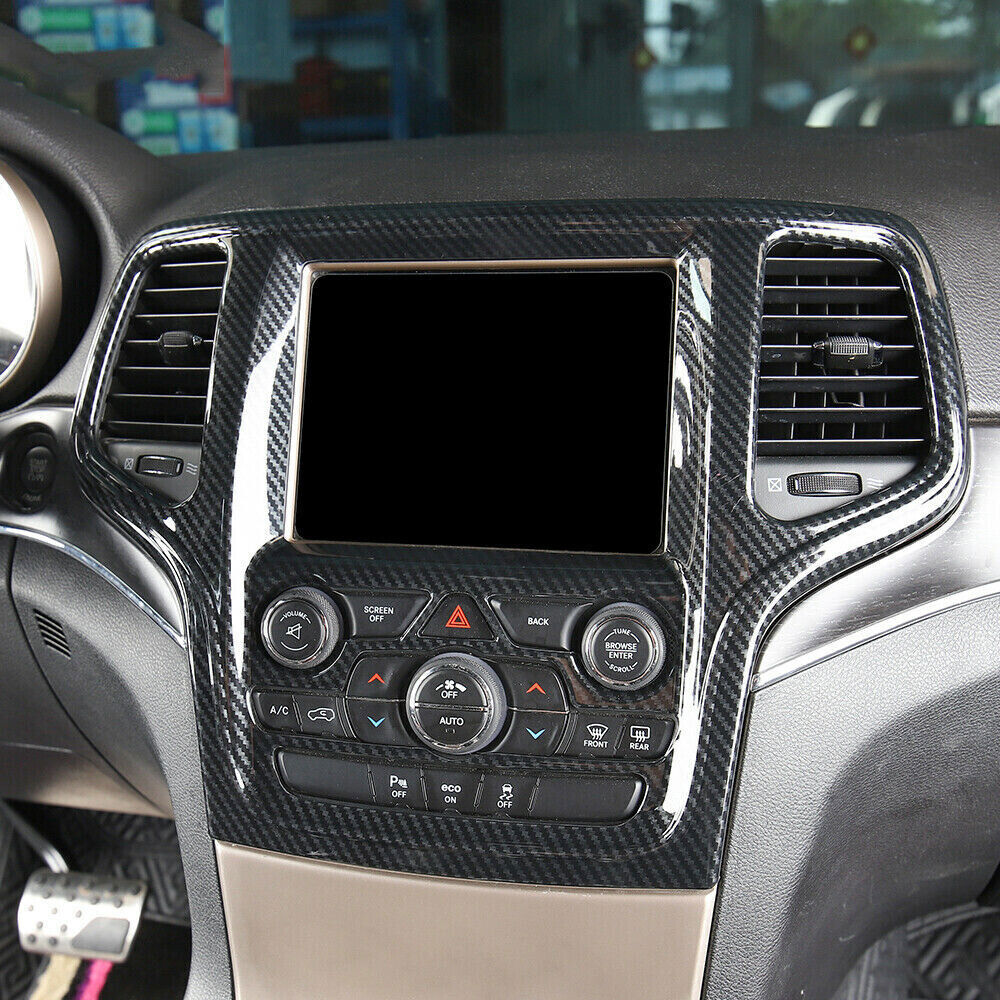 for Jeep Grand Cherokee 2014-2020 Carbon Fiber Console GPS Navigation Frame Trim