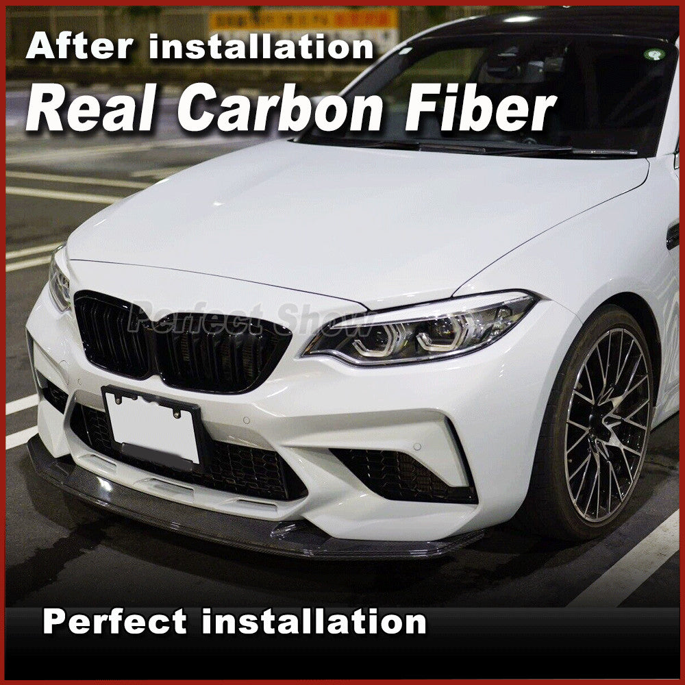 for BMW F87 M2 Competition M2C 2018-20 Real Carbon Front Bumper Lip Spoiler Chin
