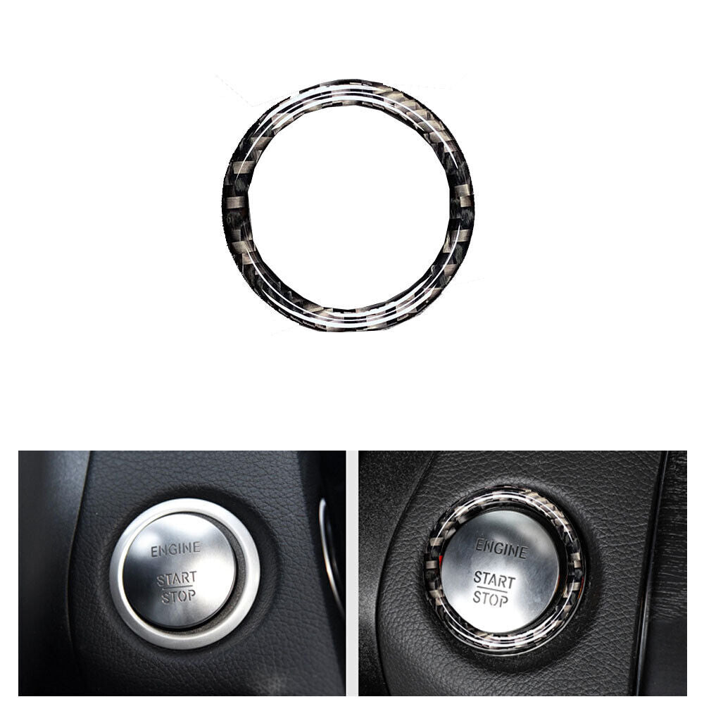 Carbon Fiber Engine Start Stop Button Ring for Mercedes Benz C E Class GLC W205