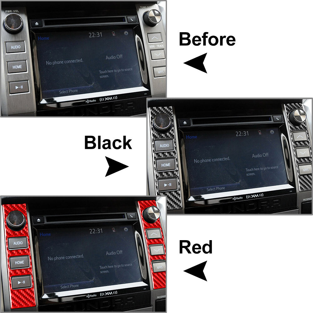 Carbon Fiber Central Console Volume Switch Cover Trim for Toyota Tundra 14-21 16