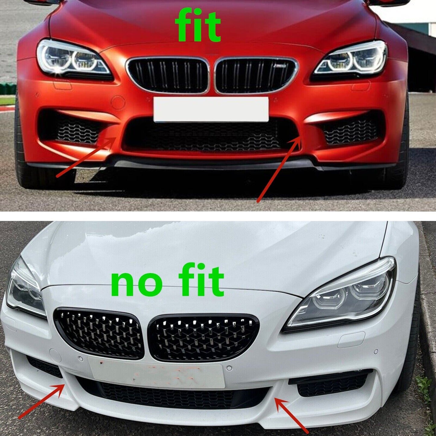 Real Carbon Fiber Front Middle Bumper Lip Diffuser for BMW F06 F12 F13 M6 12-19