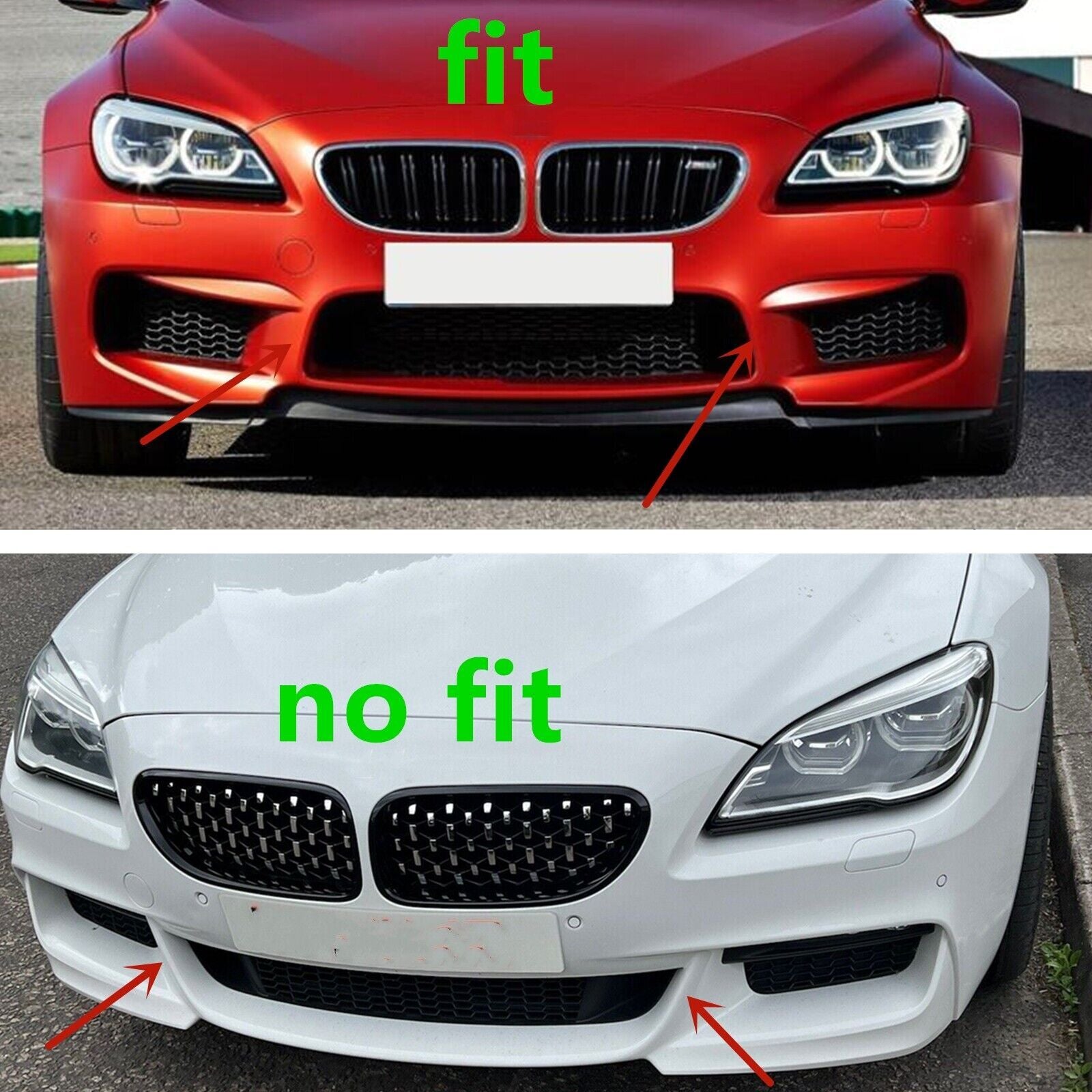 Real Carbon Fiber Front Middle Bumper Lip Diffuser for BMW F06 F12 F13 M6 12-19