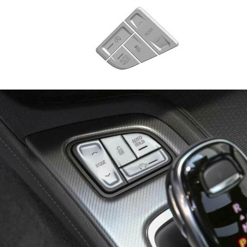 for Cadillac CT5 2020-2024 Silver Central Console Multimedia Button Cover 4PCS