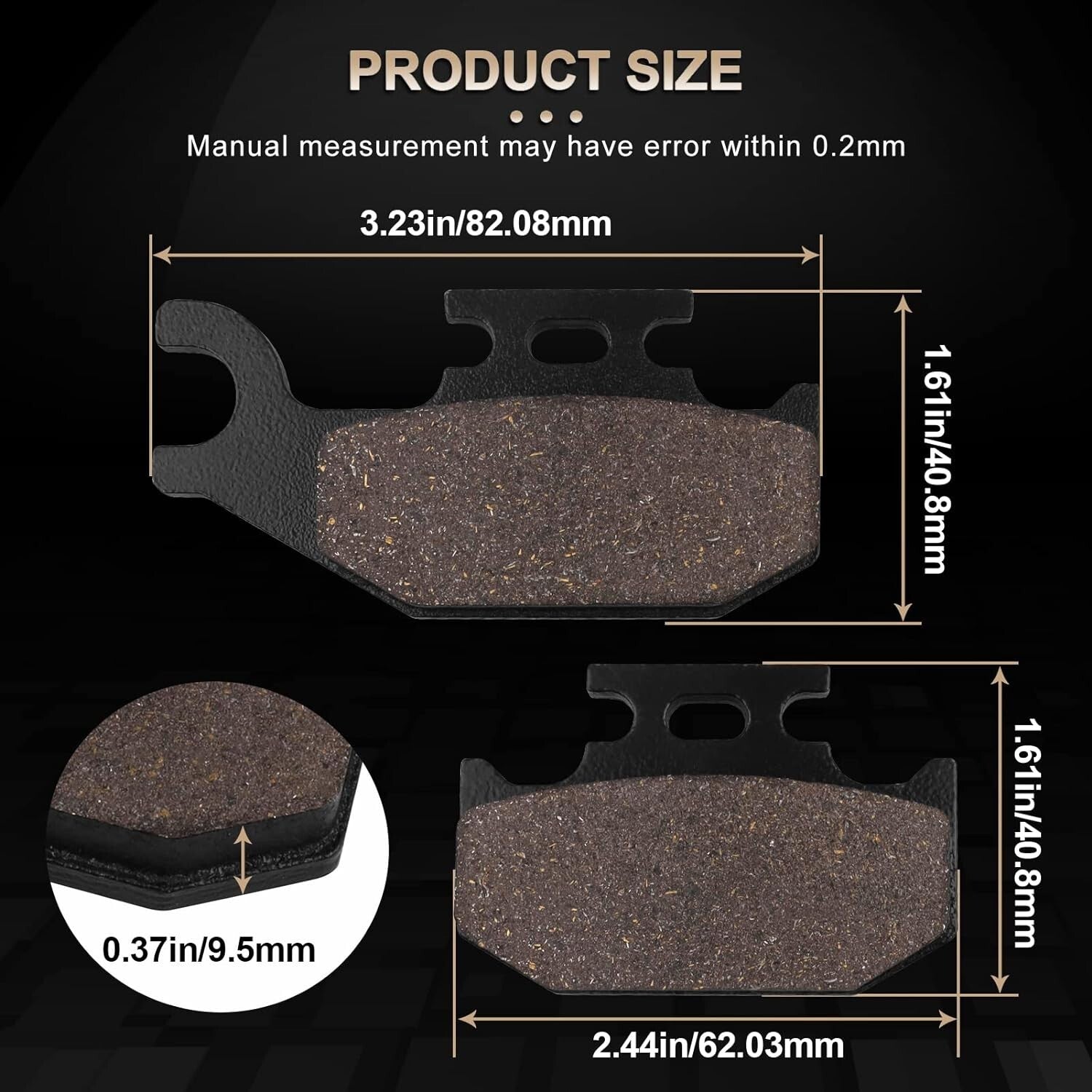 Brake Pads for Yamaha Rhino 450 2004-2009 700 700R 2006-2015 Rhino 660