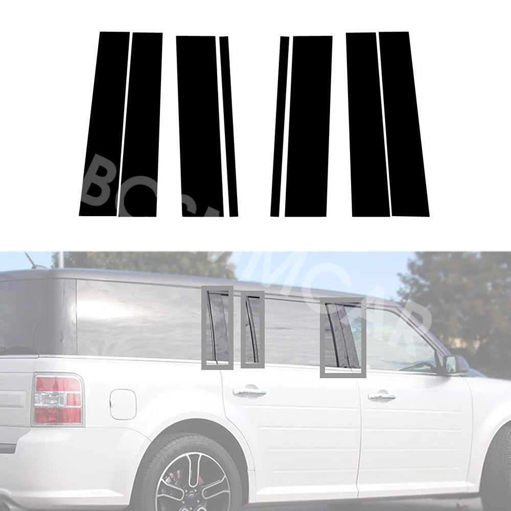 Car Door Pillar Posts Stickers Exterior Decoration Fit for Ford Flex 2009-2019