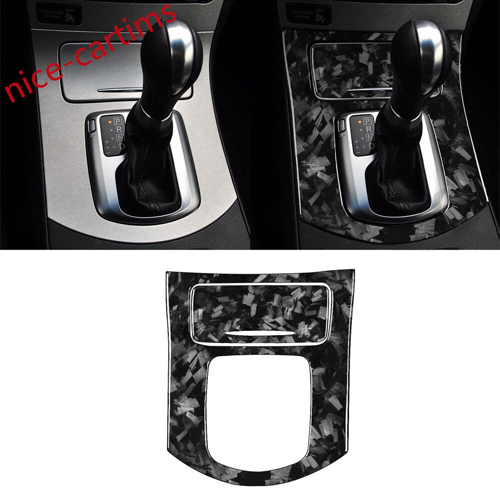 2¡ÁForged Carbon Fiber Gear Shift Panel Trim Fit for Infiniti G37 Sedan 2007-2009
