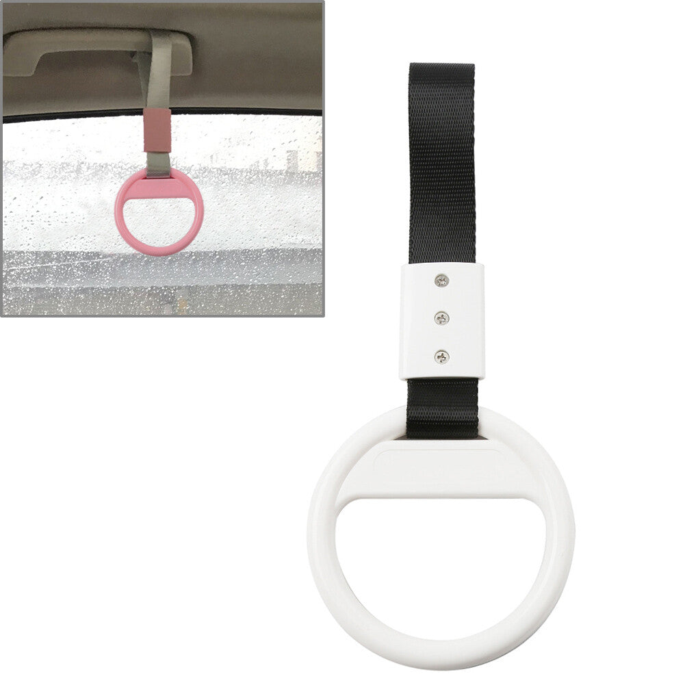JDM Ring Subway Train Bus Car Handle Hand Strap Drift Charm Drift Strap White
