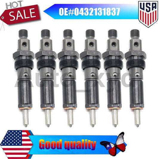 6PCS Fuel Injector 0432131837 For First Gen for Dodge 5.9L 1989 -1993 91 92