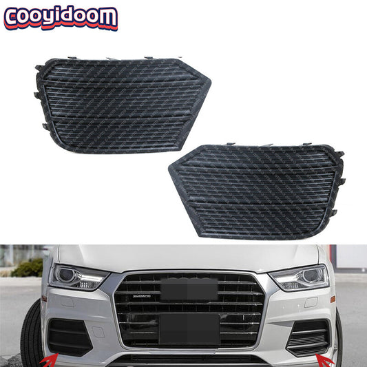 pair of anti-collision grille fog light cover covers for Audi models from Q3 2016 to Q3 2017.