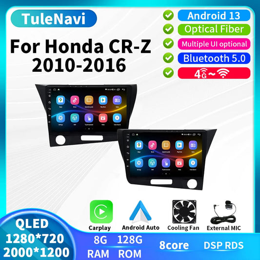 for Honda CRZ CR-Z 2010-2016 Stereo Player CarPlay Android Car Radio GPS Screen
