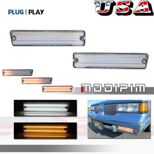Transparent LED DRL turn signal light for Oldsmobile Cutlass Supreme 81-88