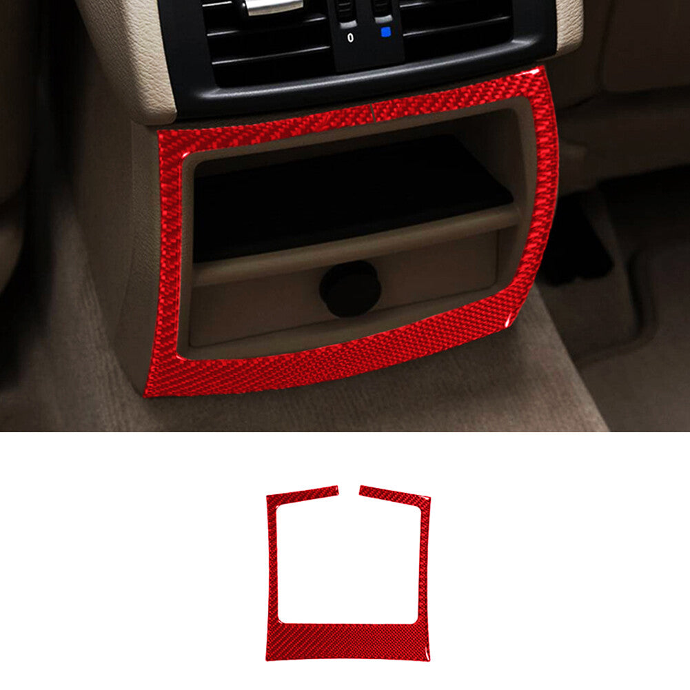 Red Carbon Fiber Rear Storage Box Frame Cover Trim for BMW X3 F25 X4 F26 2011-17