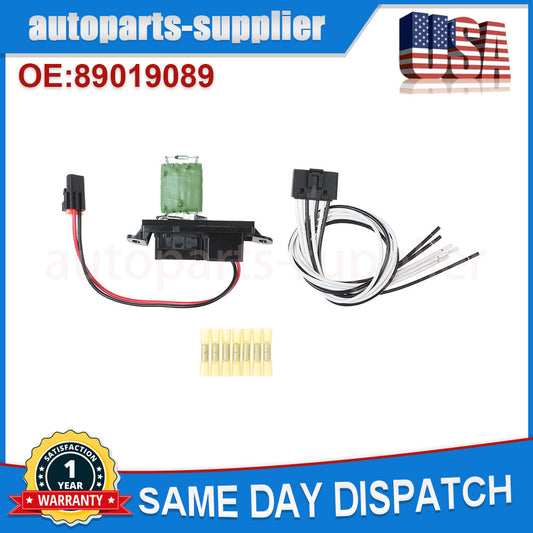 Fan motor resistor with wiring harness suitable for Chevrolet Silverado 1500 for GMC for Sierra and for Cadillac
