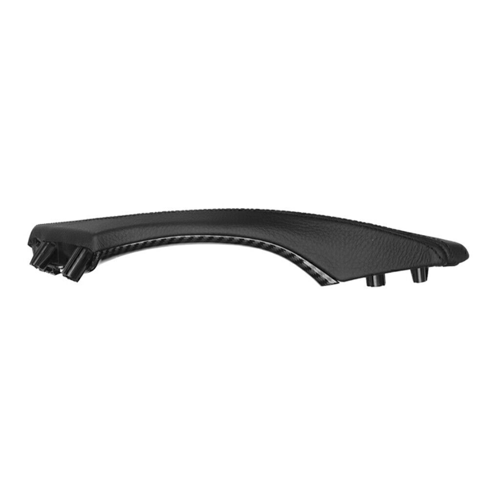 1x Left Side Leather Door Trim Pull Handle Fit for BMW 5 series F10 F11 Carbon Fiber