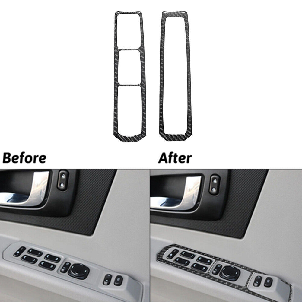 2x Carbon Fiber Front Window lift Control Cover Trim for Cadillac CTS 2003-2007