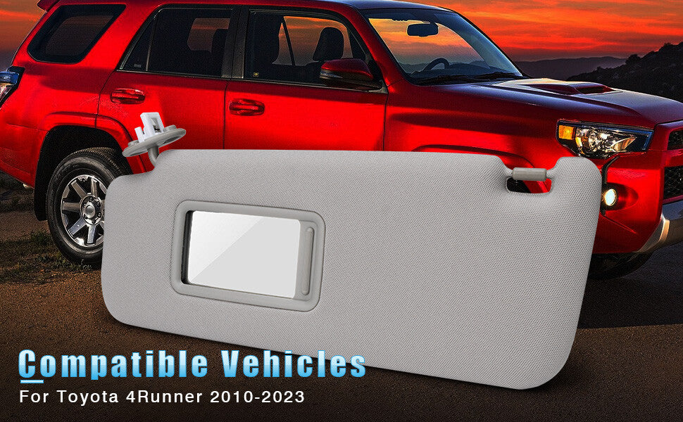 1x For 2010-2022 for Toyota 4runner Front Left Side Grey Sun Visor NEW 7432035A91B1