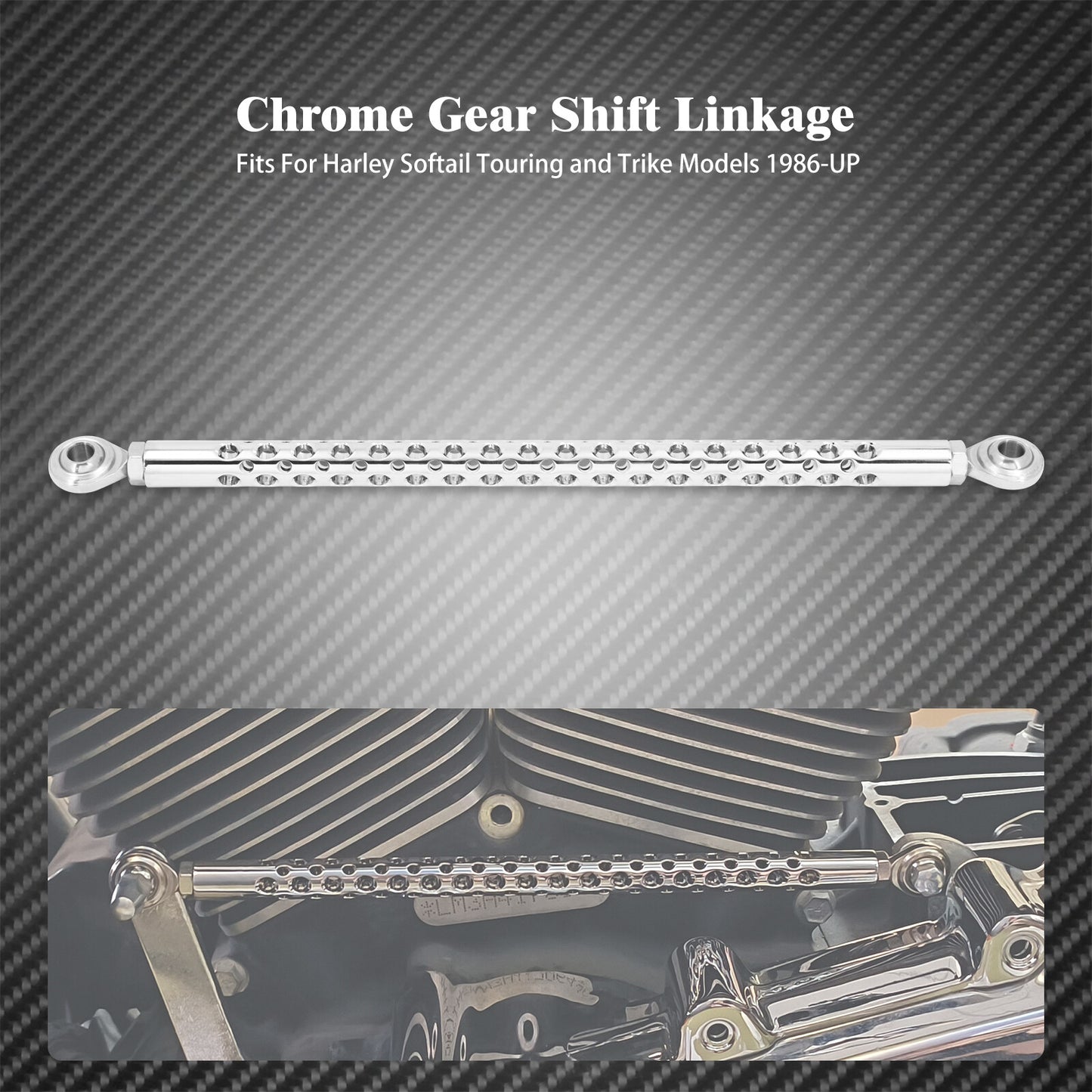 Hollow 330 Chrome Shift Linkage Shifter Link Fit for Harley Touring Softail Dyna