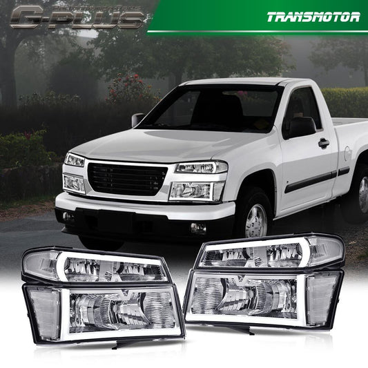 4-piece headlight assembly suitable for 2004-12 for GMC for Canyon / for Chevy Colorado crash lights