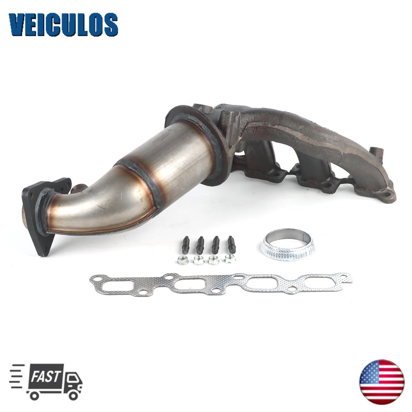 Front Catalytic Converter w/ Integrated Exhaust Manifold for Chevrolet for GMC for Isuzu