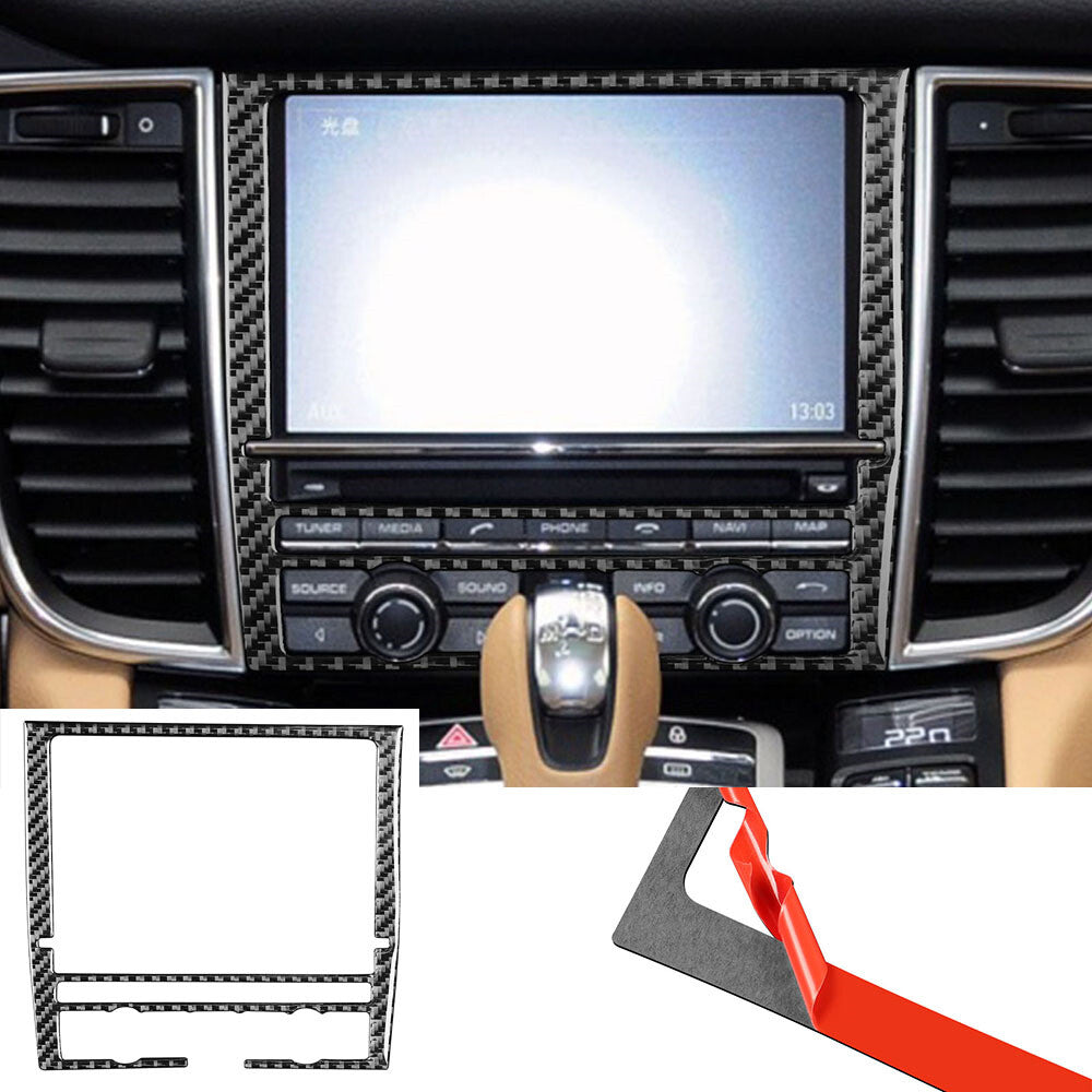 Carbon Fiber Car GPS Navigation Panel Cover Trim for Porsche for Panamera 2010-2016